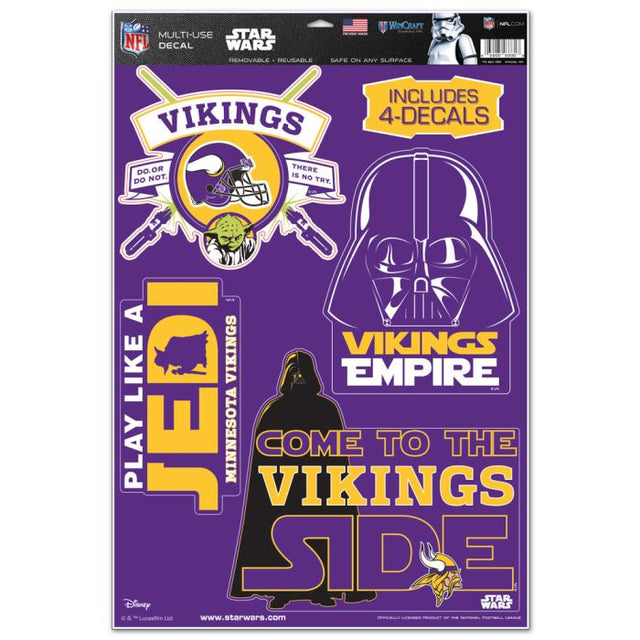 Calcomanía multiusos de Star Wars de Minnesota Vikings, 11 x 17 pulgadas