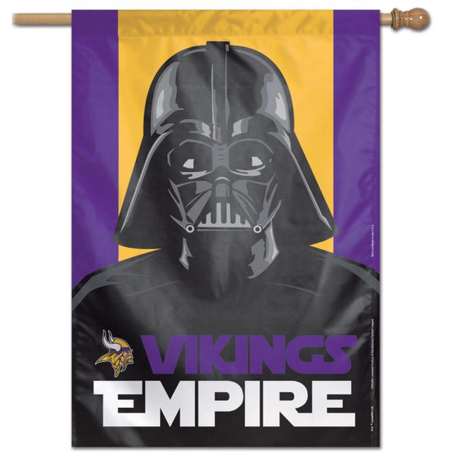 Bandera vertical de los Minnesota Vikings y Star Wars de Vader, 28" x 40"