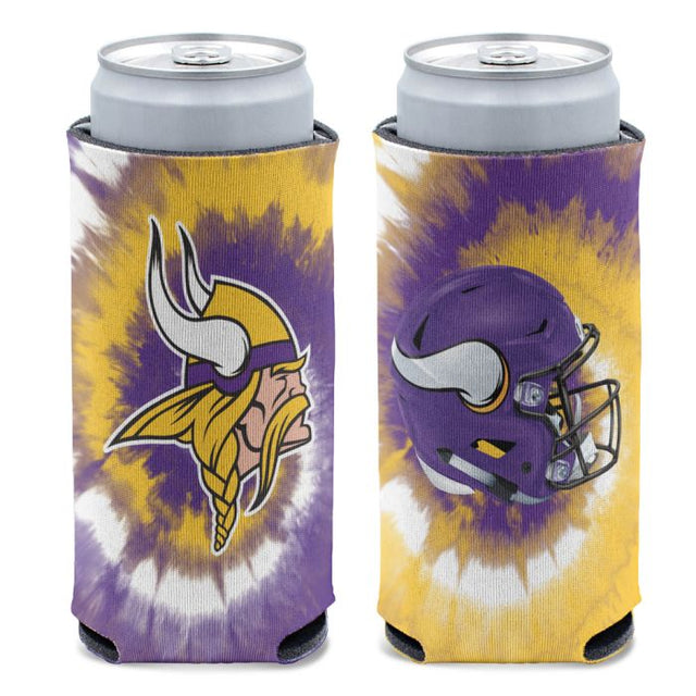 Enfriador de latas delgado de 12 oz con teñido anudado de Minnesota Vikings