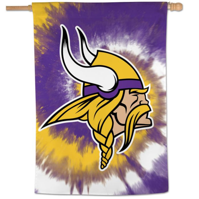 Bandera vertical teñida de Minnesota Vikings de 28" x 40"