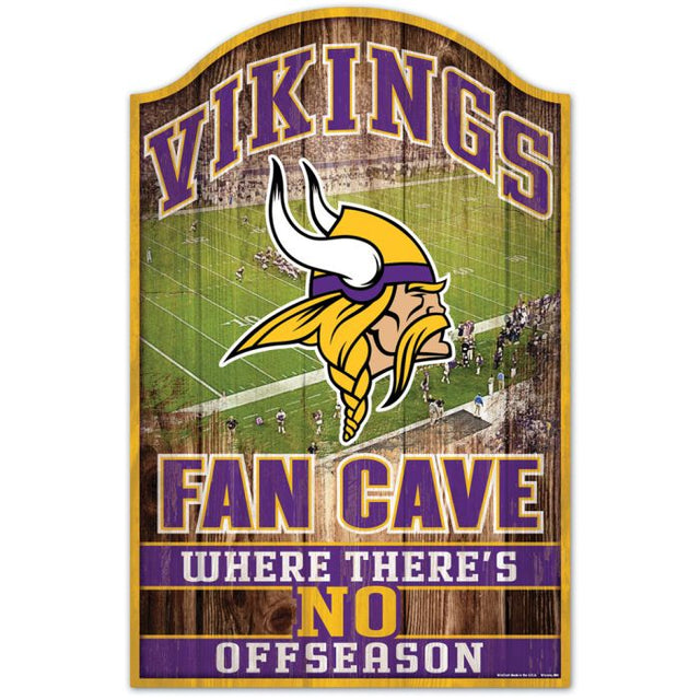 Letrero de madera de Minnesota Vikings de 11" x 17" y 1/4" de grosor