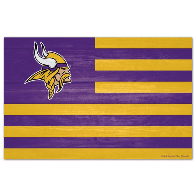 Letrero de madera de Minnesota Vikings de 11" x 17" y 1/4" de grosor
