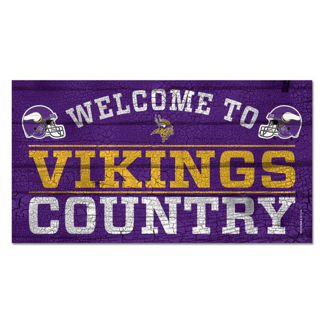 Letrero de madera de Minnesota Vikings de 13" x 24" y 1/4" de grosor