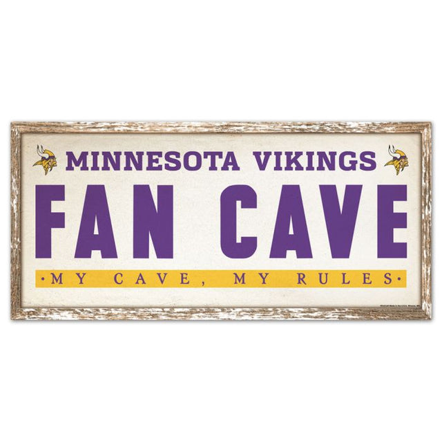 Letrero de madera de Minnesota Vikings de 8" x 17"
