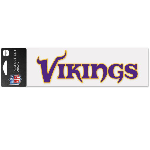 Calcomanías de corte perfecto con diseño de marca denominativa de Minnesota Vikings de 3" x 10"