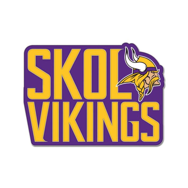 Tarjeta de joyería con pin esmaltado de colección con el lema de los Minnesota Vikings