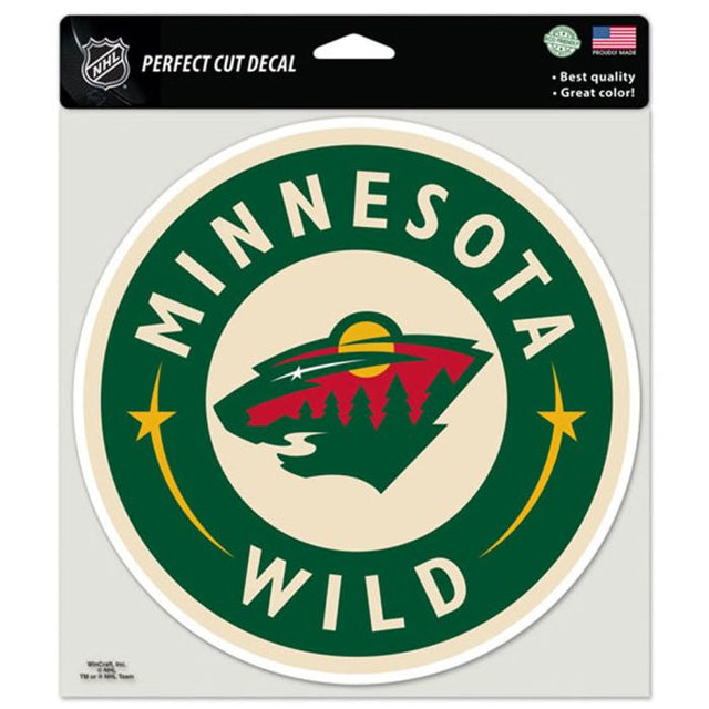 Calcomanía de color de corte perfecto de Minnesota Wild de 8" x 8"