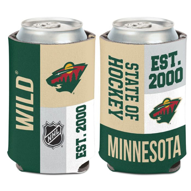 Enfriador de latas con bloques de colores Minnesota Wild de 12 oz.