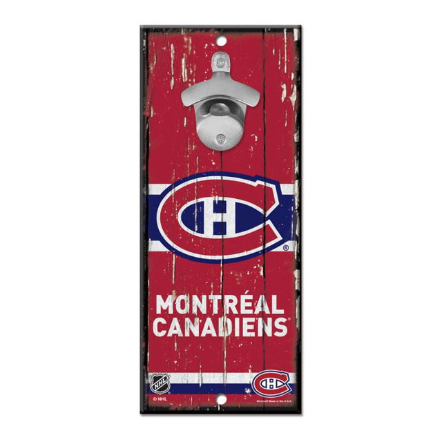 Letrero destapador de botellas de los Montreal Canadiens, 5 x 11 pulgadas
