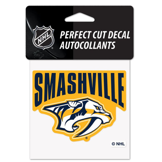 Nashville Predators Slogan Perfect Cut Color Decal 4" x 4"