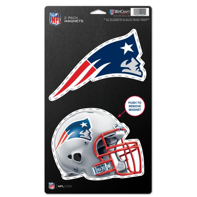Paquete de 2 imanes de los New England Patriots de 5" x 9"