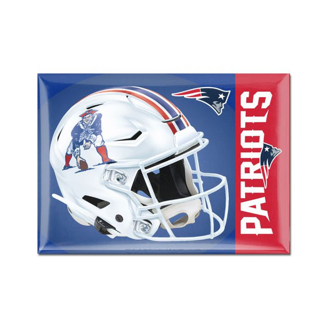 Imán de metal con forma de casco alternativo de los New England Patriots, 2,5" x 3,5"