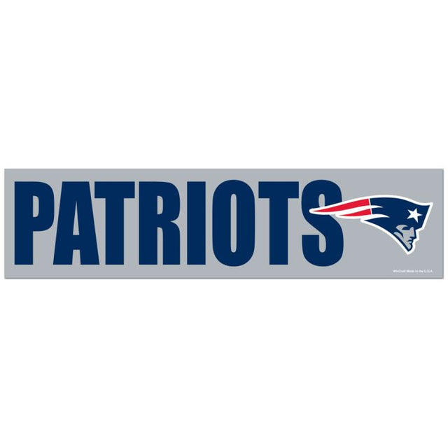 Tira de parachoques de los New England Patriots de 3" x 12"