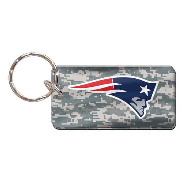 Llavero rectangular con estampado de camuflaje de los New England Patriots
