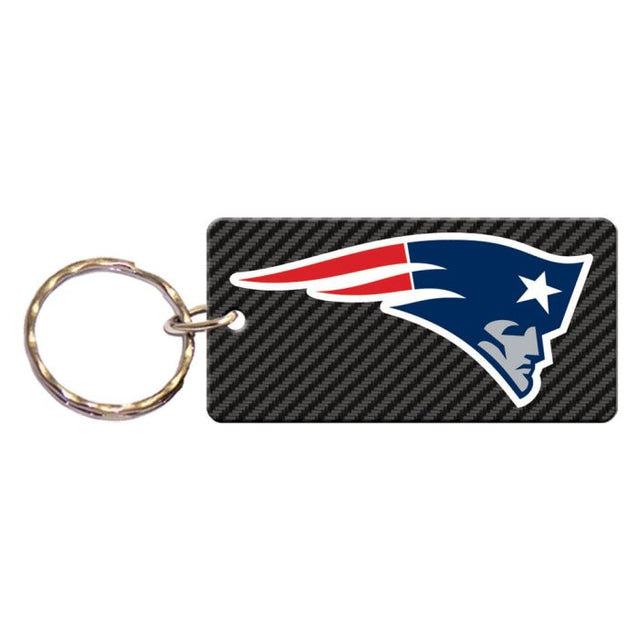 Llavero rectangular de carbono de los New England Patriots