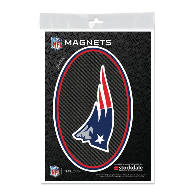 Imanes para exteriores de carbono de los New England Patriots, 5" x 7"