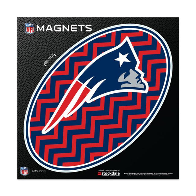 Imanes para exteriores CHEVRON de New England Patriots de 6" x 6"