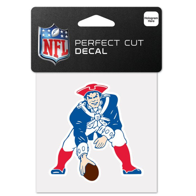 Calcomanía de color de corte perfecto retro con logotipo clásico de New England Patriots, 4" x 4"