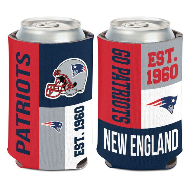 Enfriador de latas con bloques de color de los New England Patriots, 12 oz.