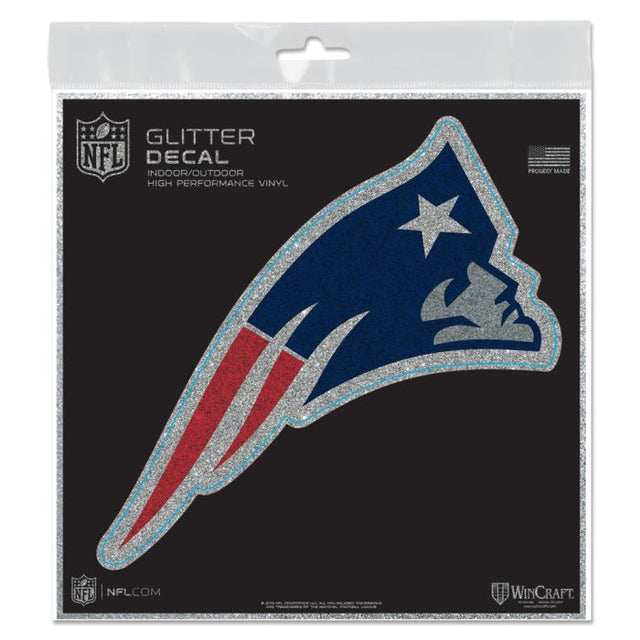 Calcomanía con brillantina de los New England Patriots de 6" x 6"