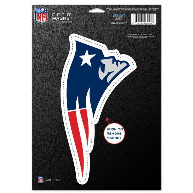 Imán troquelado con el logotipo de los New England Patriots, 6,25" x 9"
