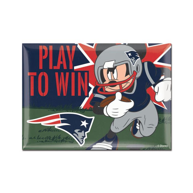Imán de metal de los New England Patriots y Mickey Mouse de Disney, 2,5" x 3,5"