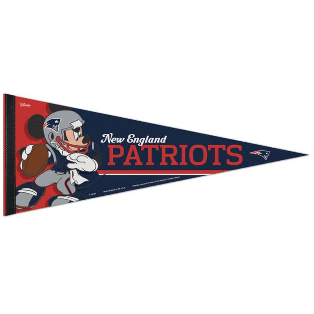 Banderín premium de New England Patriots / Disney Mickey Mouse de 12" x 30"