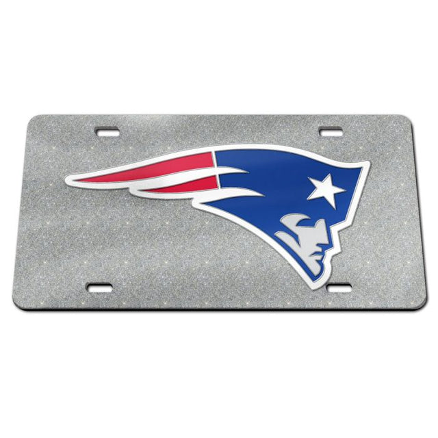 Placas de matrícula clásicas de acrílico con fondo brillante de los New England Patriots