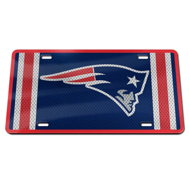 Matrícula acrílica especial con la camiseta de los New England Patriots