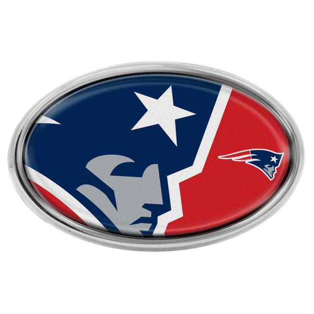 Emblema abovedado de metal cromado MEGA de los New England Patriots