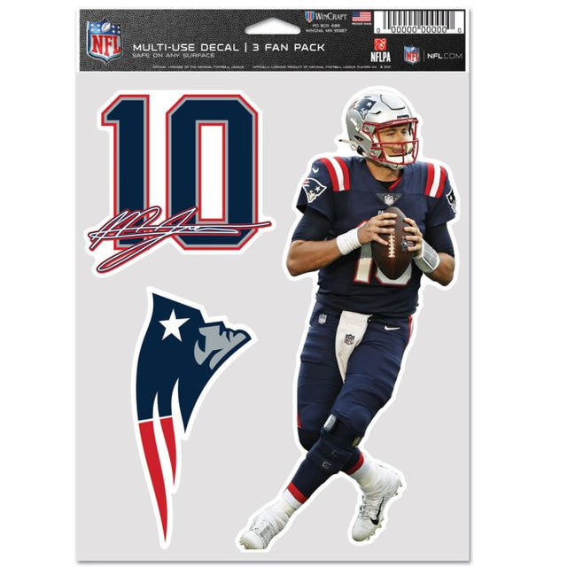 Paquete multiusos para 3 fanáticos de los New England Patriots, Mac Jones