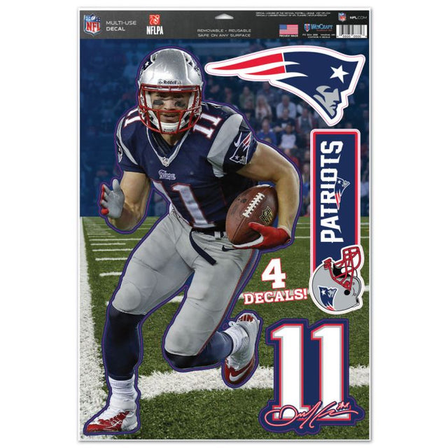 Calcomanía multiusos de los New England Patriots de 11" x 17" de Julian Edelman