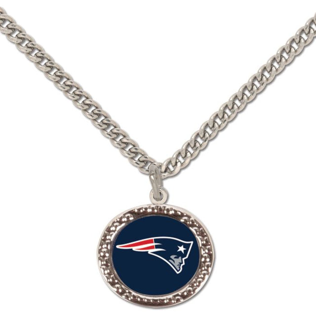 Collar con dije de los New England Patriots y tarjeta de joyería