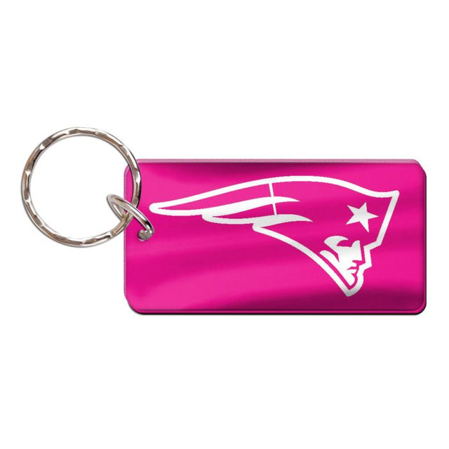 Llavero rectangular rosa de los New England Patriots