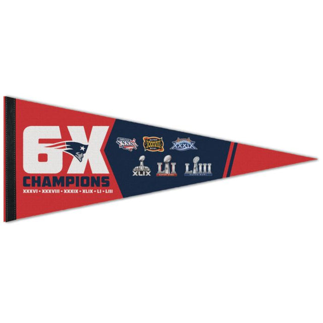 Banderín premium de los New England Patriots de 12" x 30"