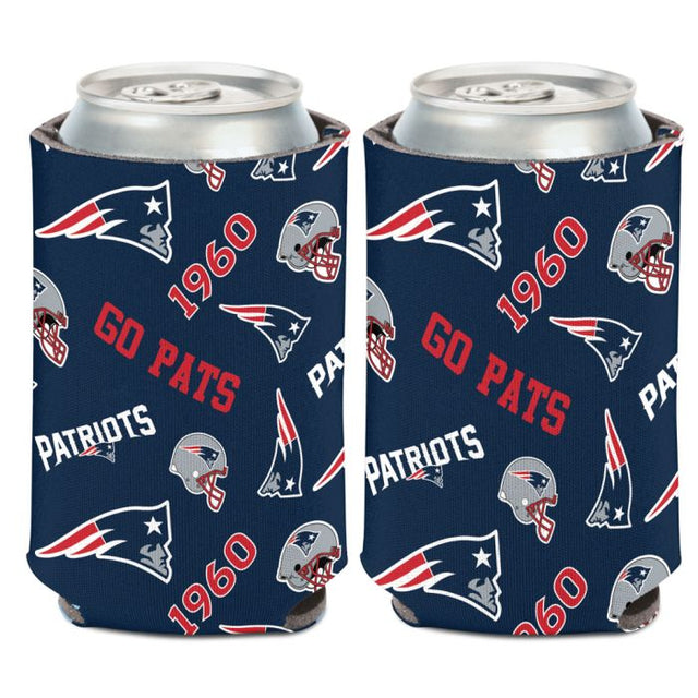 Enfriador de lata con estampado disperso de los New England Patriots, 12 oz.