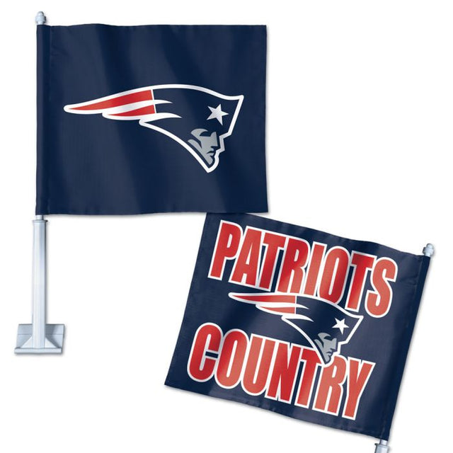 Bandera para auto con el lema de los New England Patriots, 11,75" x 14"