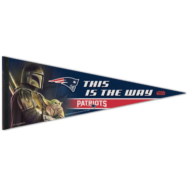 Banderín premium de New England Patriots / Star Wars Mandalorian de 12" x 30"