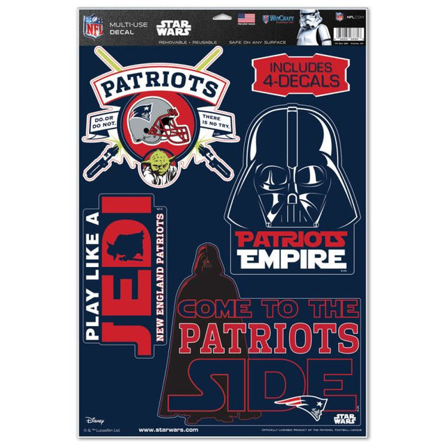 Calcomanía multiusos de Star Wars de New England Patriots, 11 x 17 pulgadas