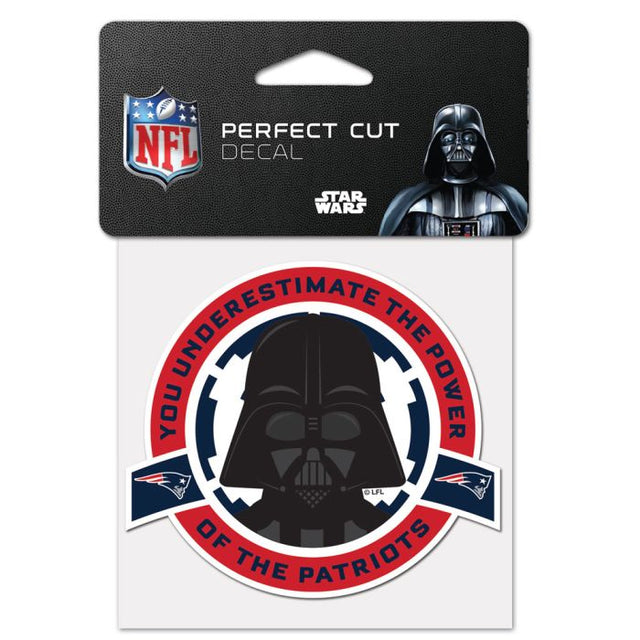 Calcomanía de color de corte perfecto de los New England Patriots / Star Wars Vader de 4" x 4"