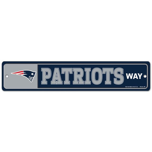 Letrero de calle/zona de los New England Patriots de 3,75" x 19"