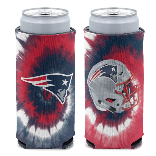 Enfriador de latas delgado de 12 oz con teñido anudado de los New England Patriots