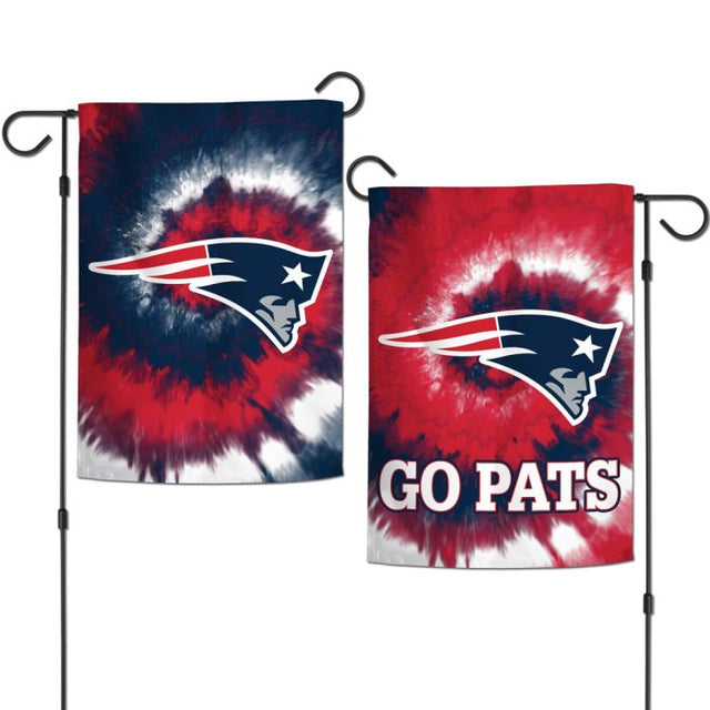 Banderas de jardín teñidas con motivos de los New England Patriots, de 2 lados, 12,5" x 18"