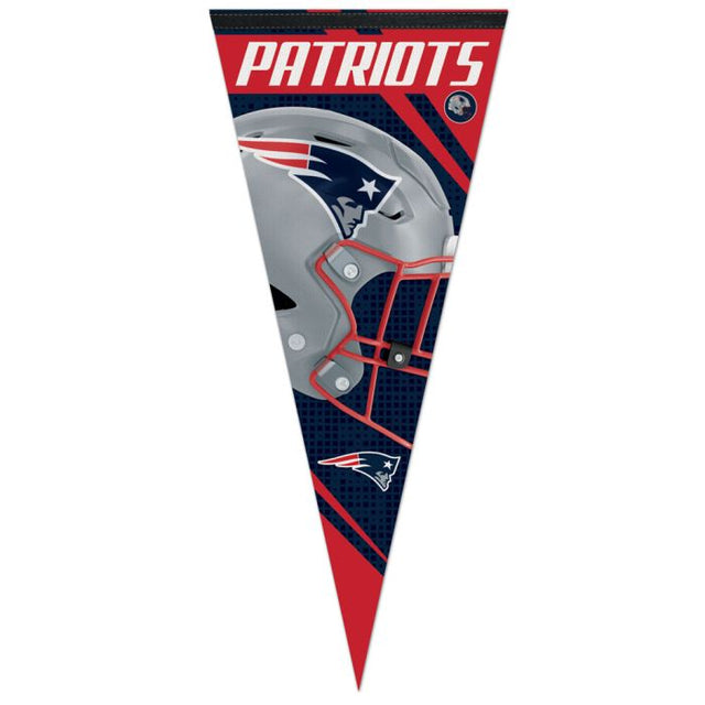 Banderín premium de rayas verticales de los New England Patriots de 17" x 40"