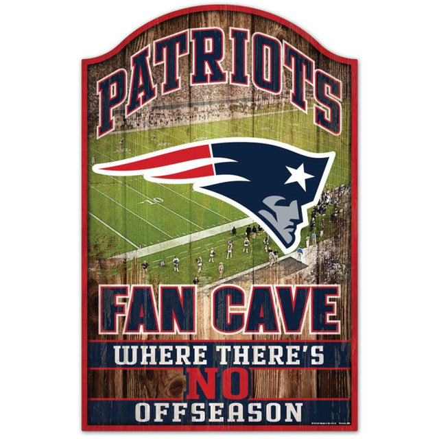 Letrero de madera de los New England Patriots, 11" x 17", 1/4" de grosor