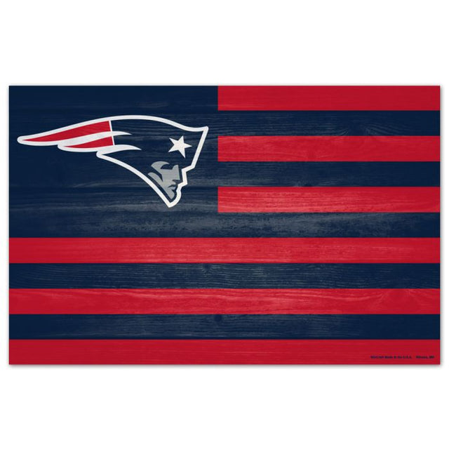 Letrero de madera de los New England Patriots, 11" x 17", 1/4" de grosor