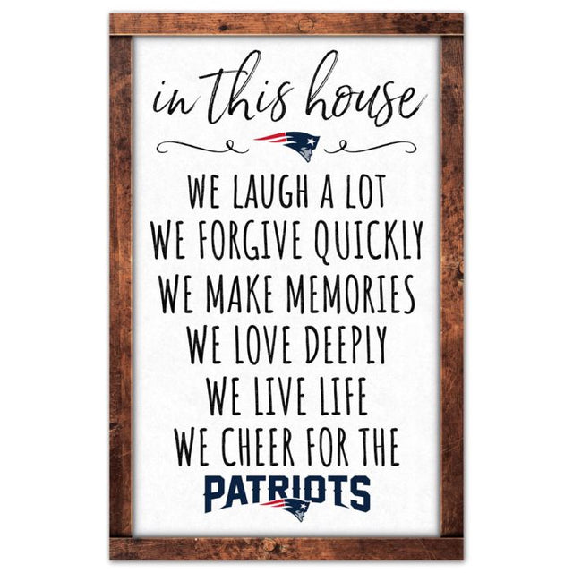 Letrero de madera de los New England Patriots, 11" x 17", 1/4" de grosor
