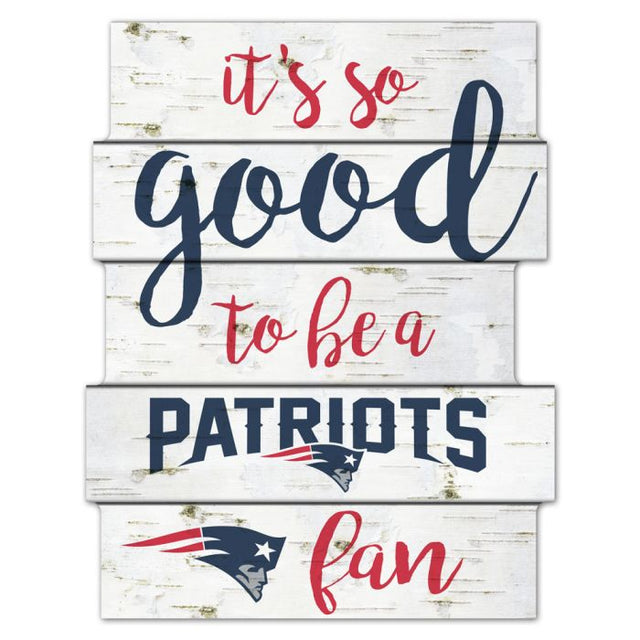 Letrero de madera de los New England Patriots de 11" x 14"