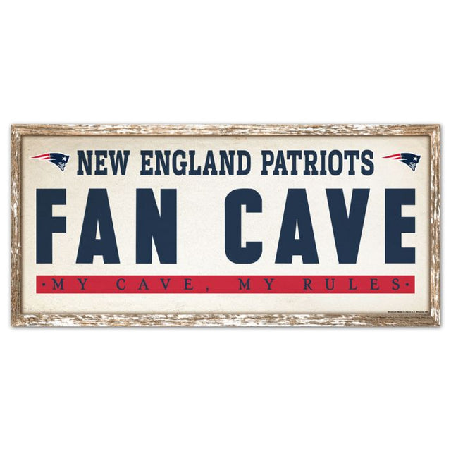Letrero de madera de los New England Patriots de 8" x 17"