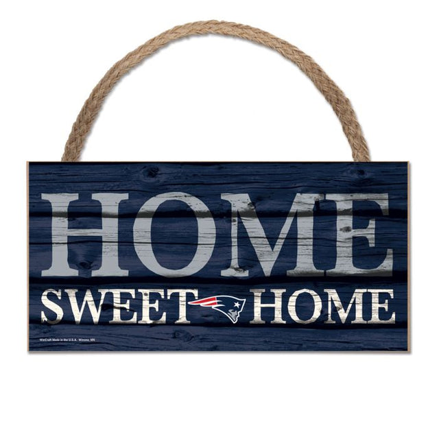 Letrero de madera con cuerda de los New England Patriots, 5 x 10 pulgadas
